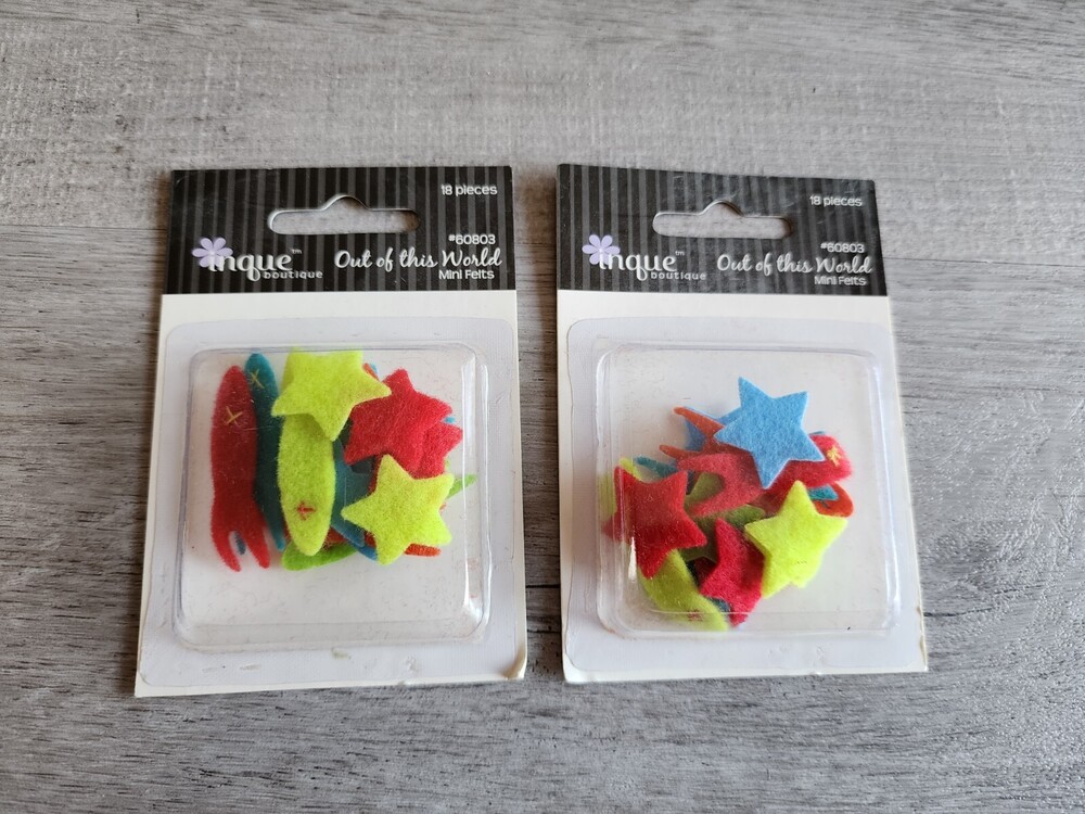 NEW 3D Space Stars Rockets FELT Scrapbooks Embellishment Retired NEW #49